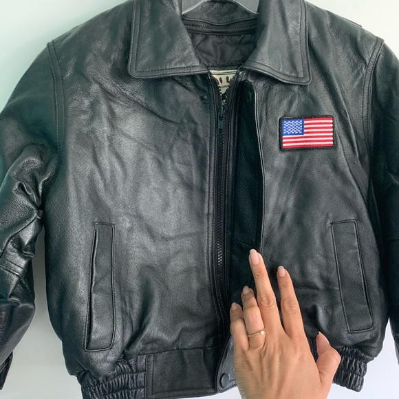 Wilda Genuine Leather American Flag Jacket - Picture 3 of 7